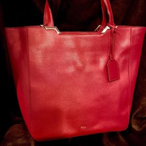 RALPH LAUREN DEEP RED TOTE